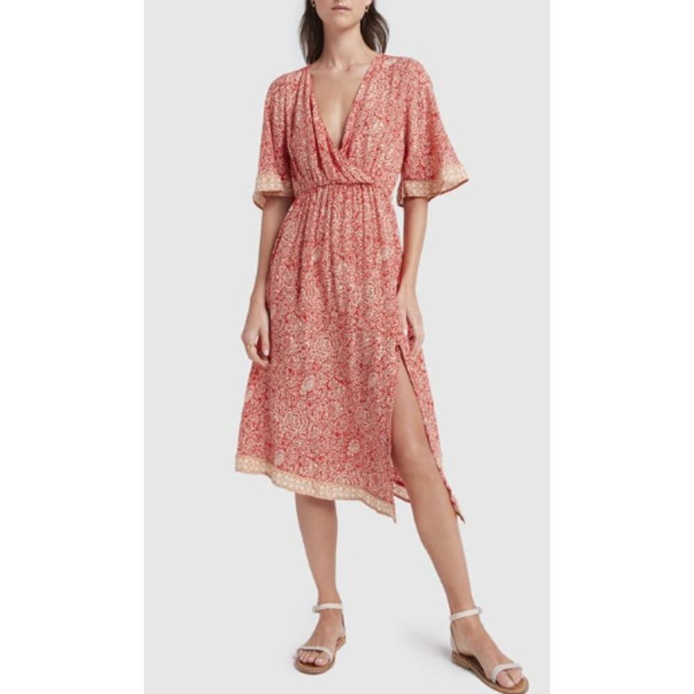 Natalie Martin Coco In Shangri-la Orchid Silk Floral Boho Dress Women's Small